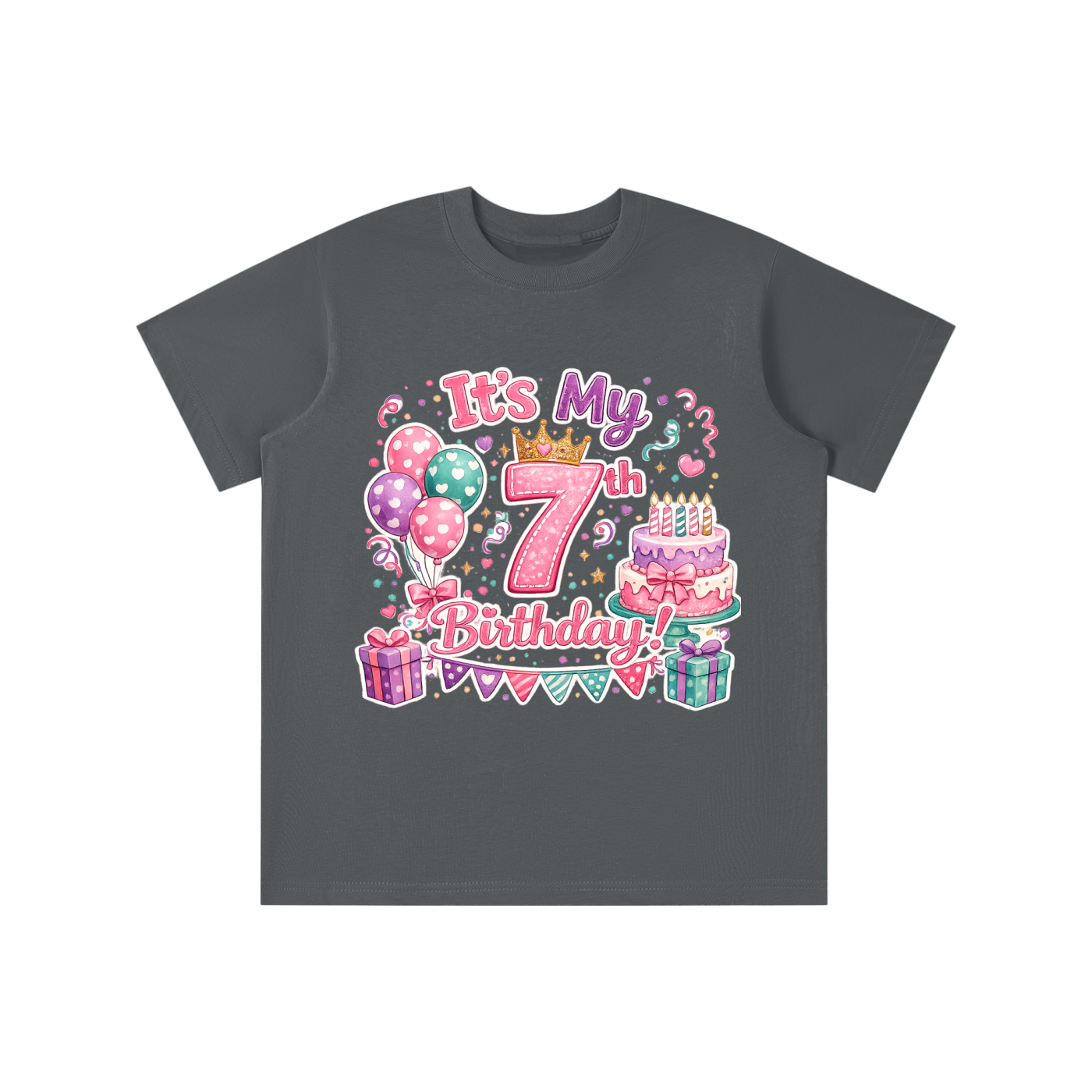Camiseta de 7º cumpleaños para niña