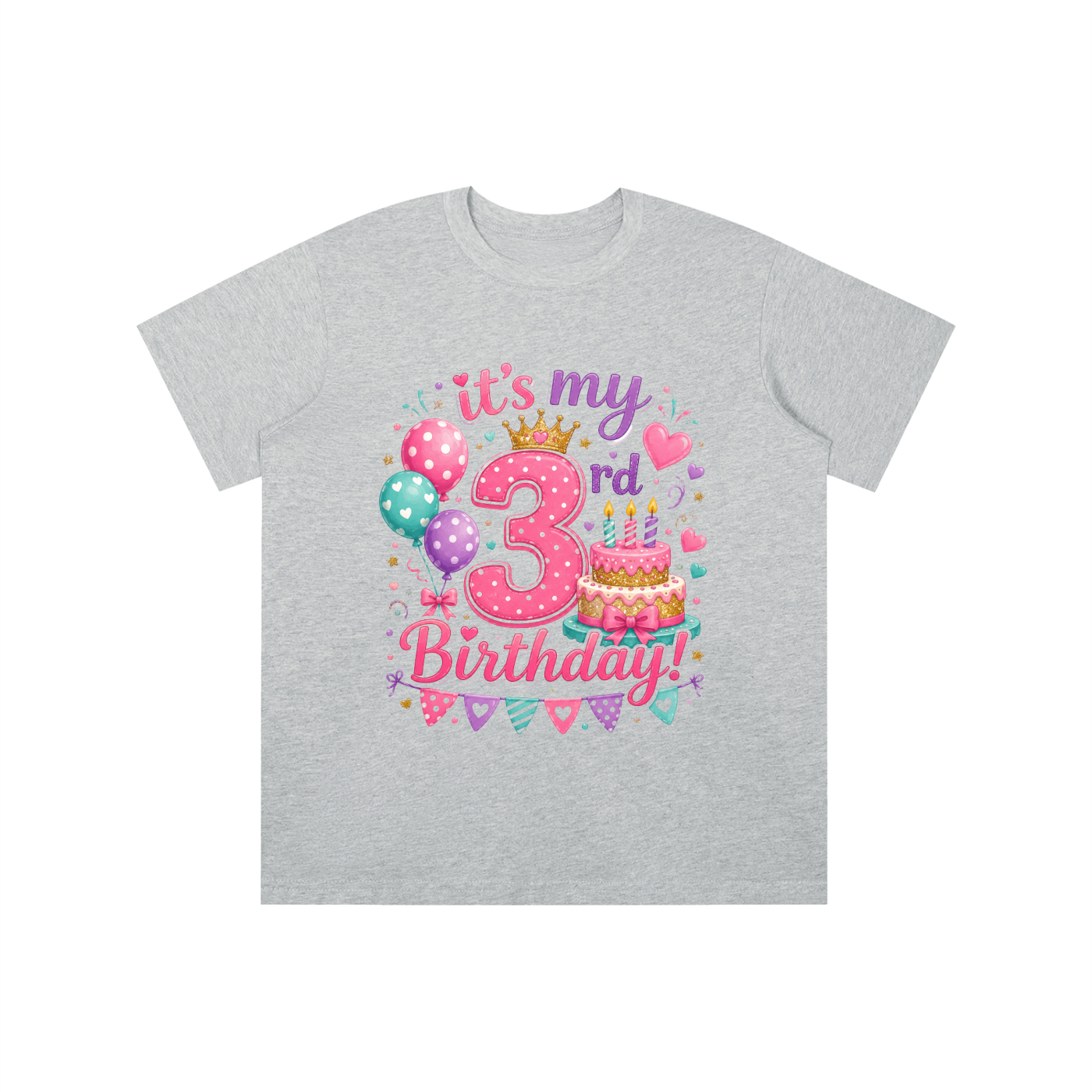 Camiseta de 3er cumpleaños para niña