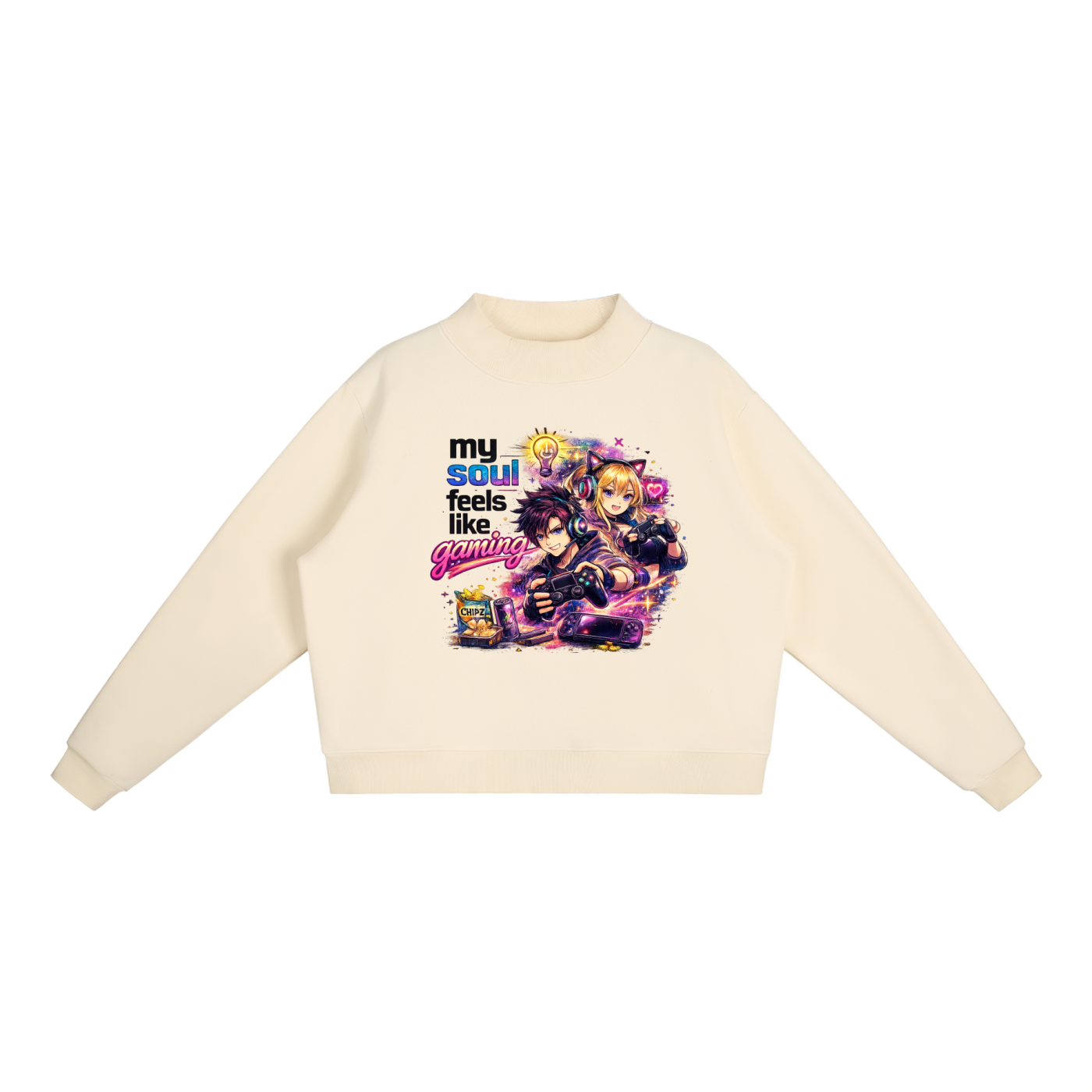 Gaming Fleece Mock-Neck Sweatshirt