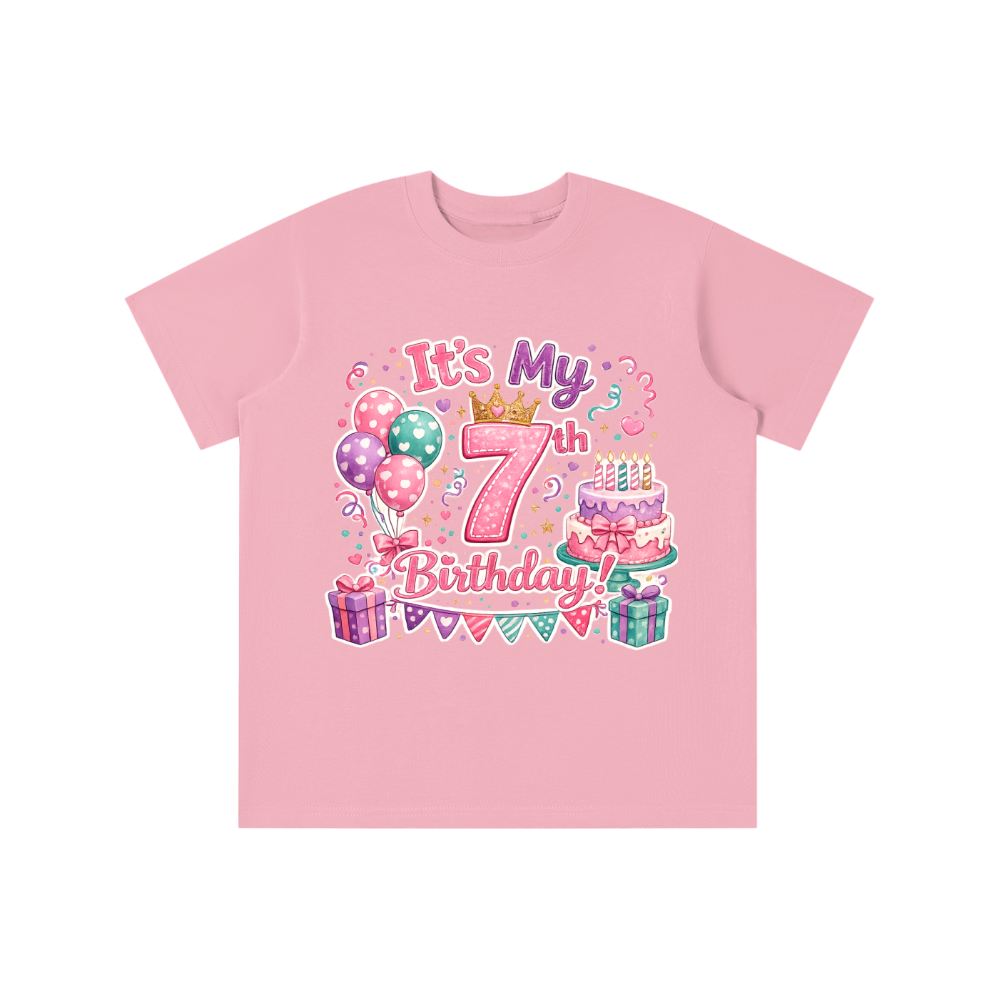Camiseta de 7º cumpleaños para niña