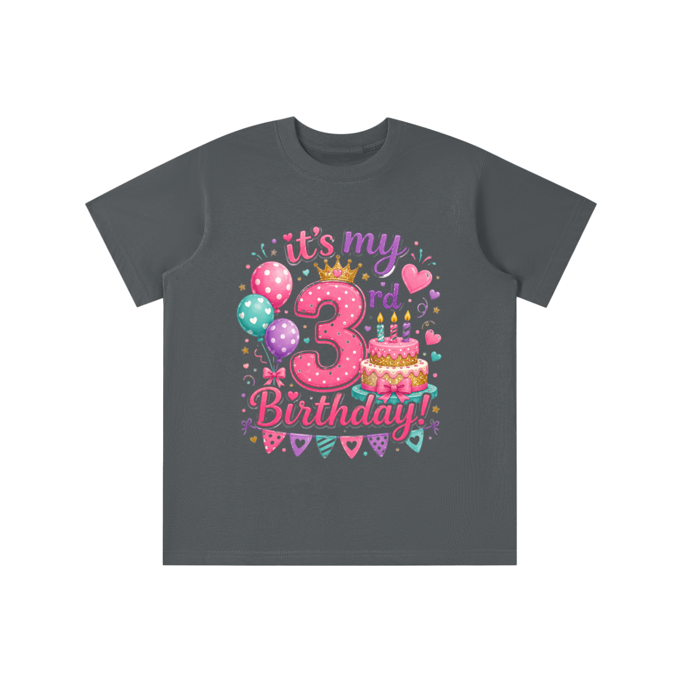 Camiseta de 3er cumpleaños para niña