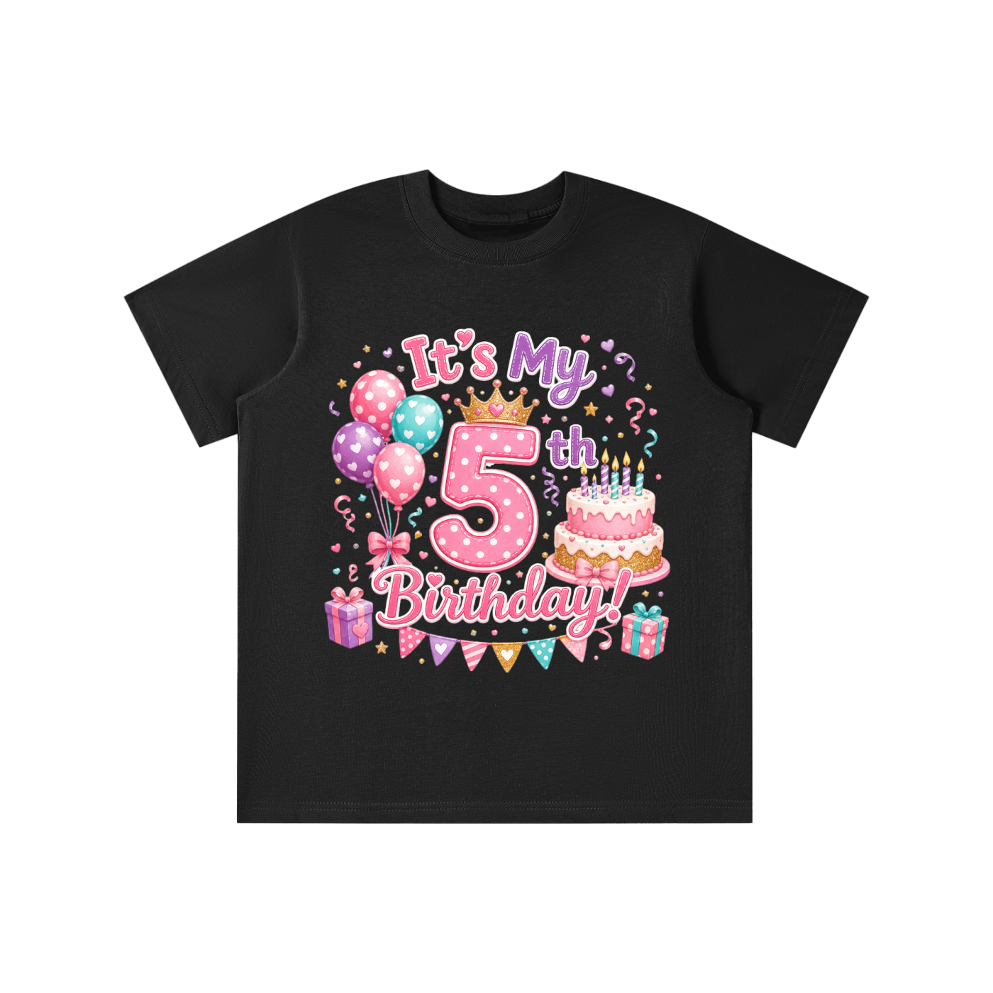 Camiseta de cumpleaños para niña de 5 años