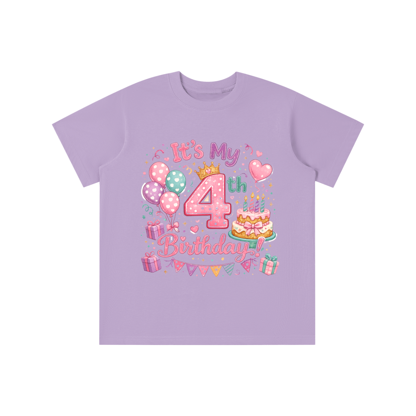 Camiseta de 4º cumpleaños para niña