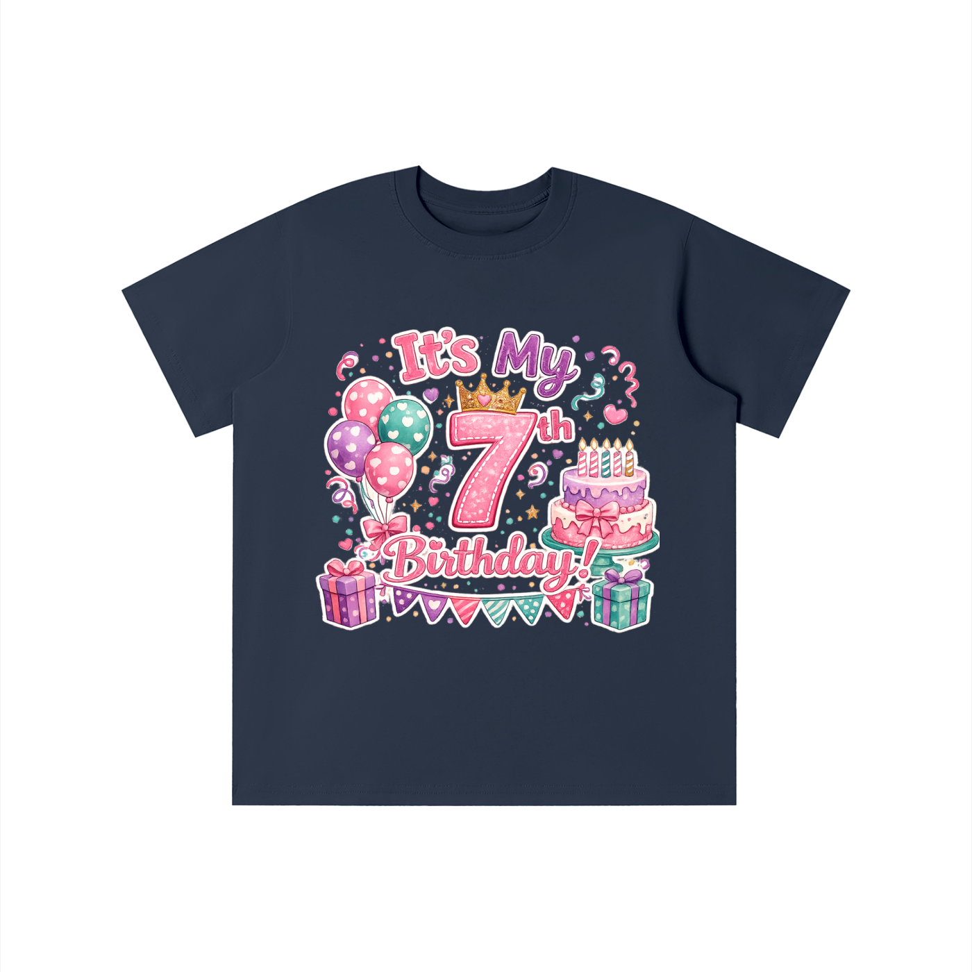 Camiseta de 7º cumpleaños para niña