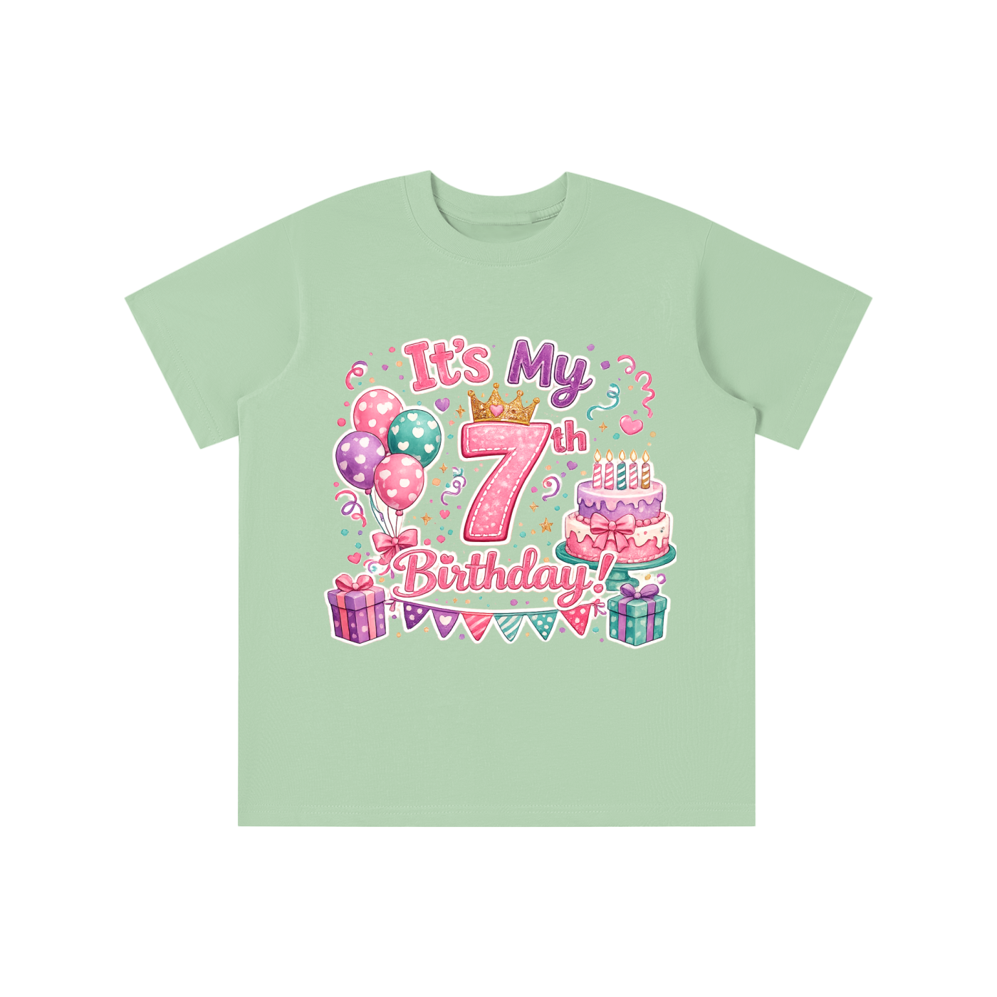 Camiseta de 7º cumpleaños para niña