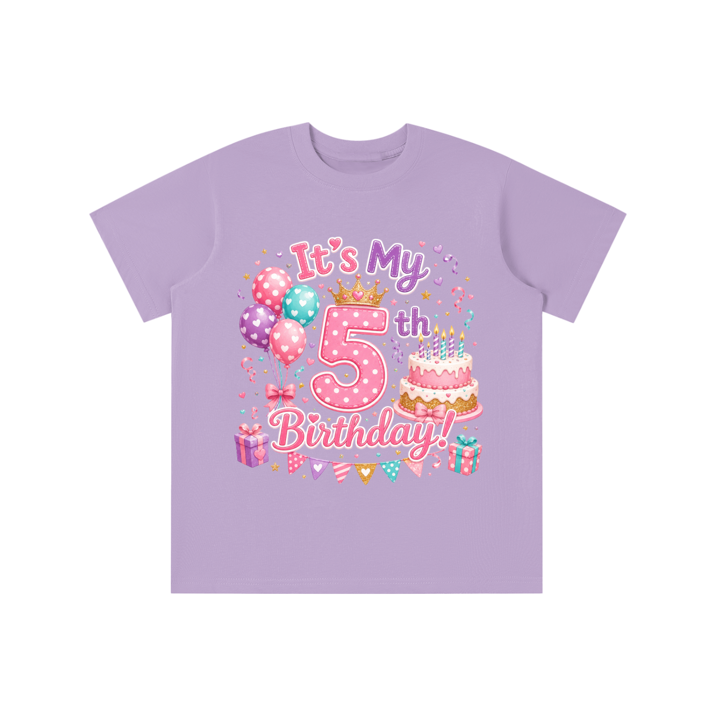 Camiseta de cumpleaños para niña de 5 años