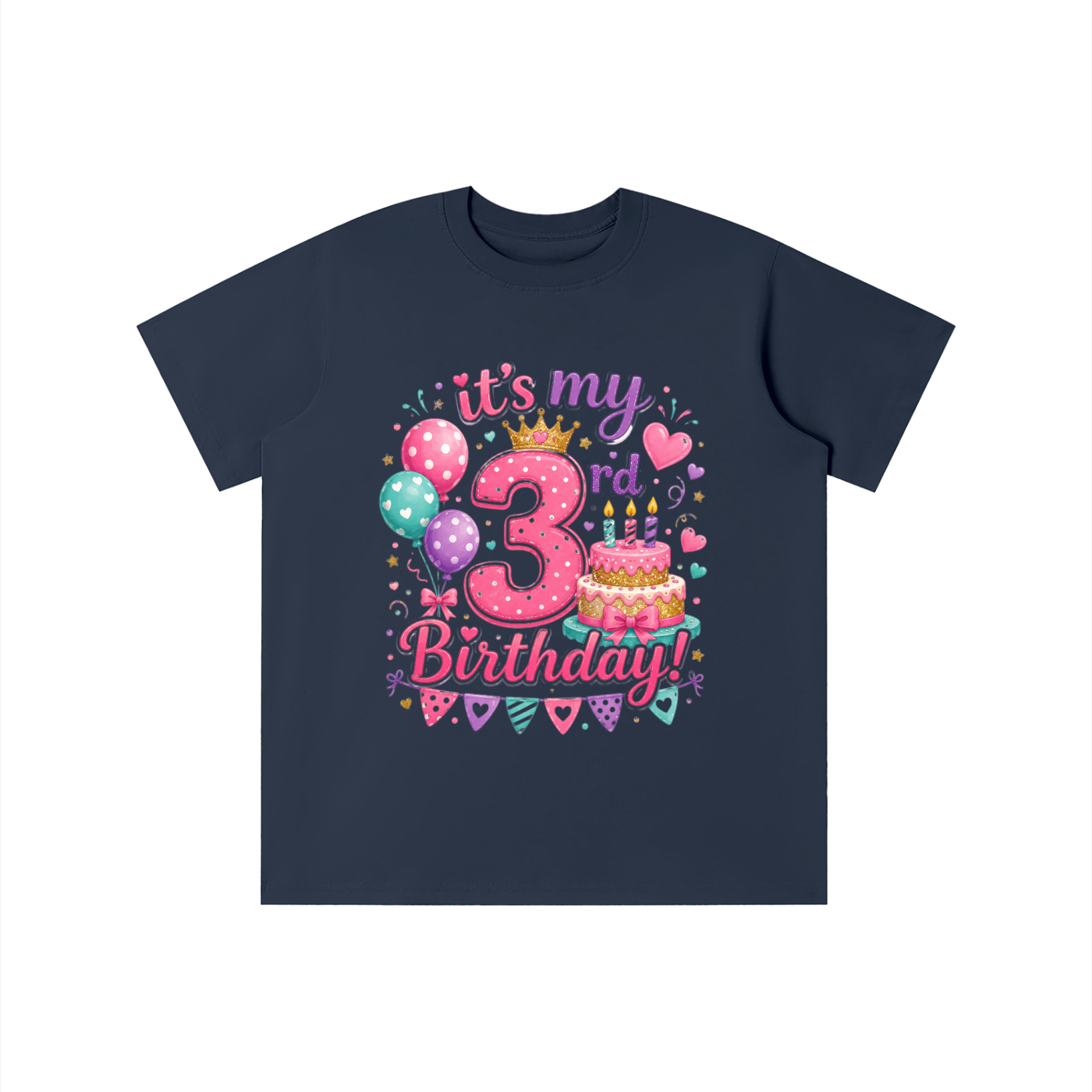 Camiseta de 3er cumpleaños para niña