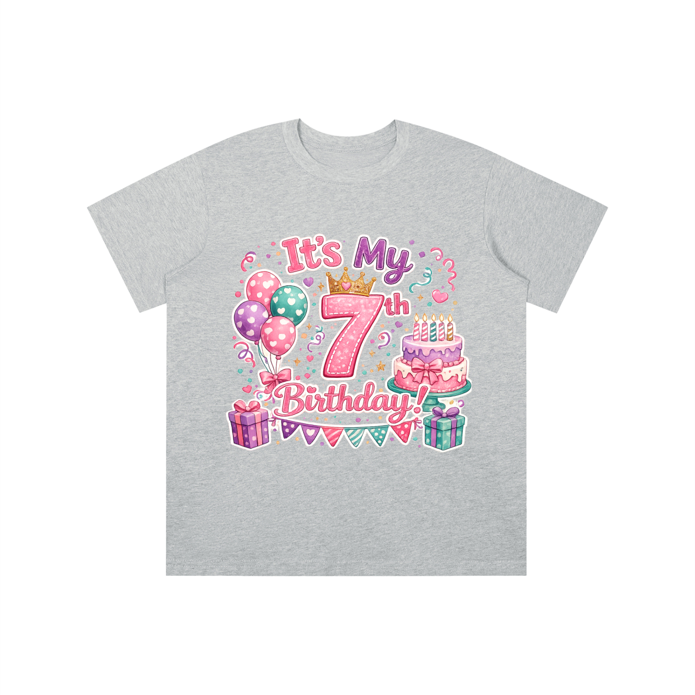Camiseta de 7º cumpleaños para niña