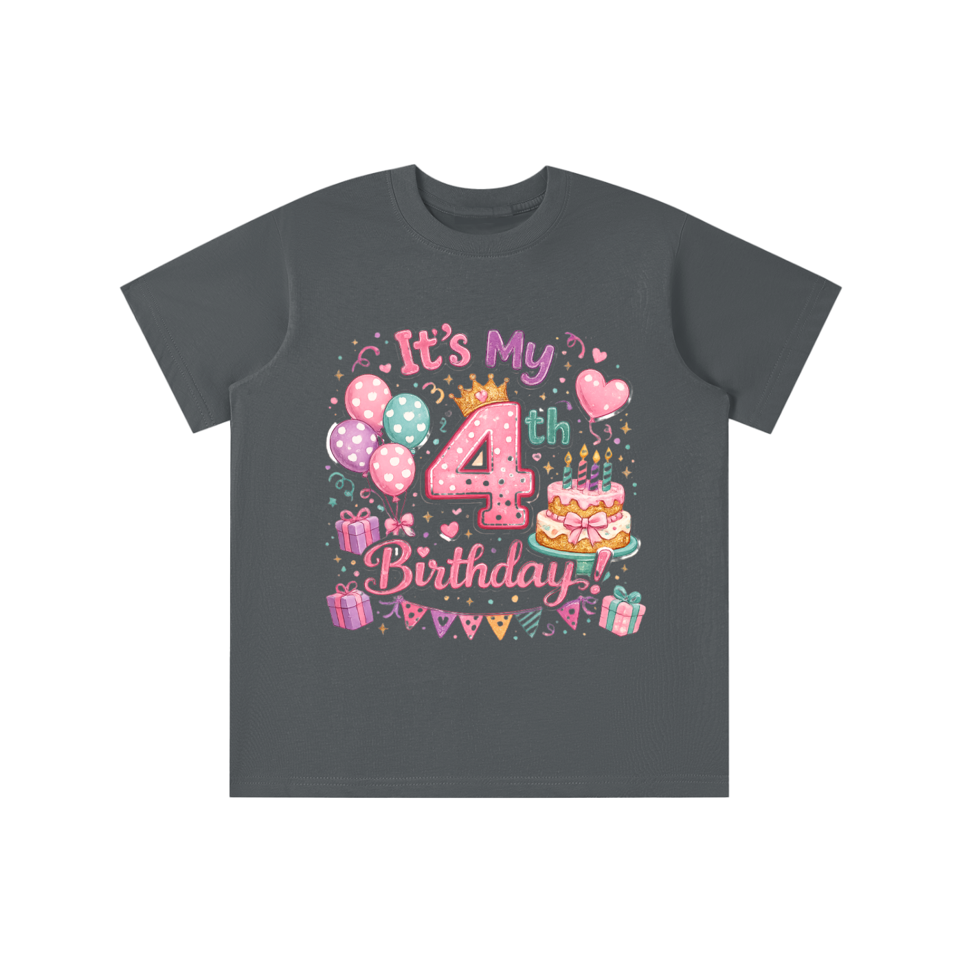 Camiseta de 4º cumpleaños para niña