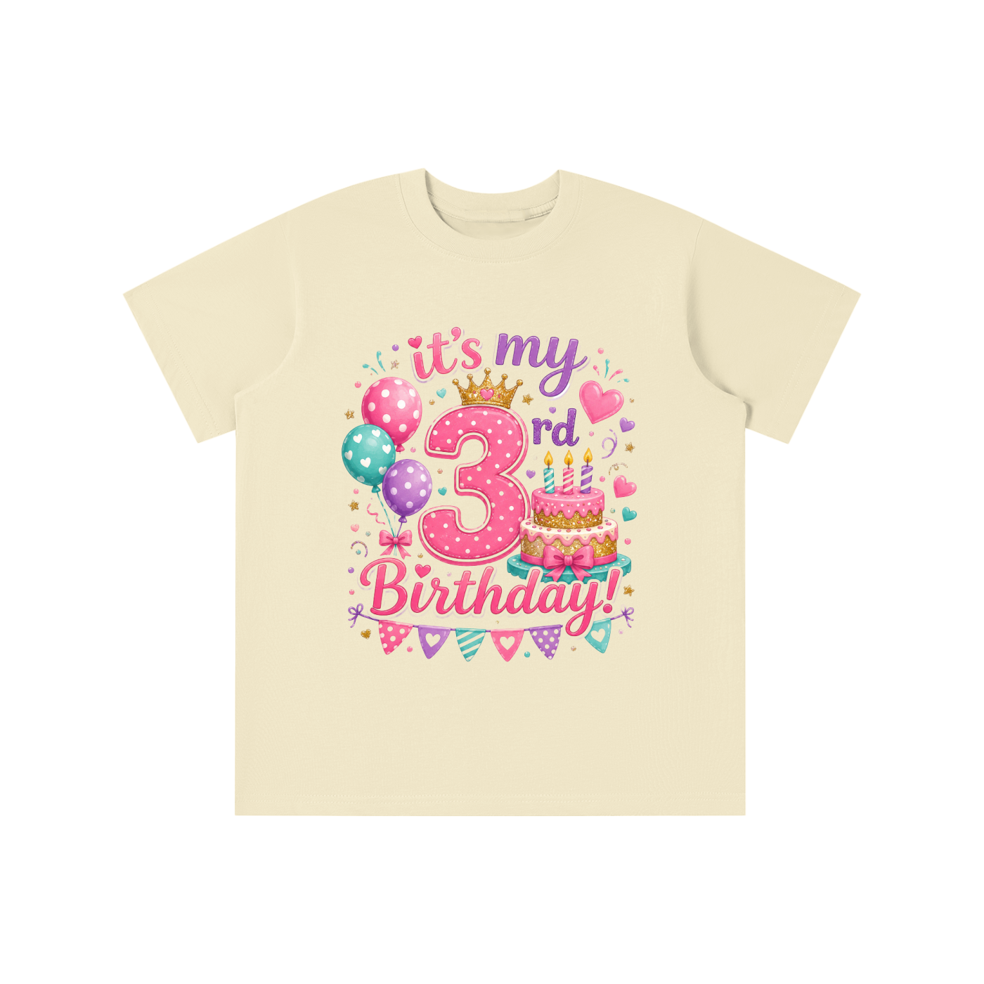 Camiseta de 3er cumpleaños para niña