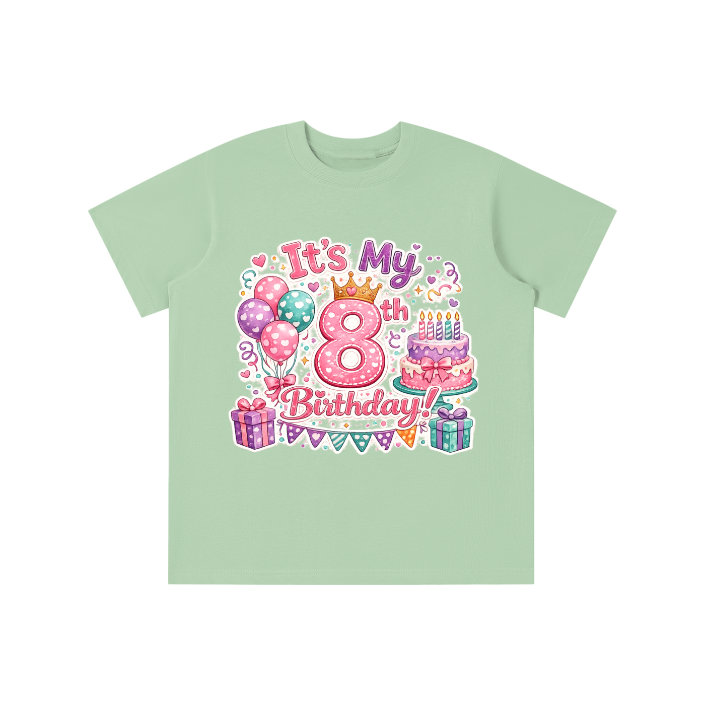 Camiseta de 8º cumpleaños para niñas