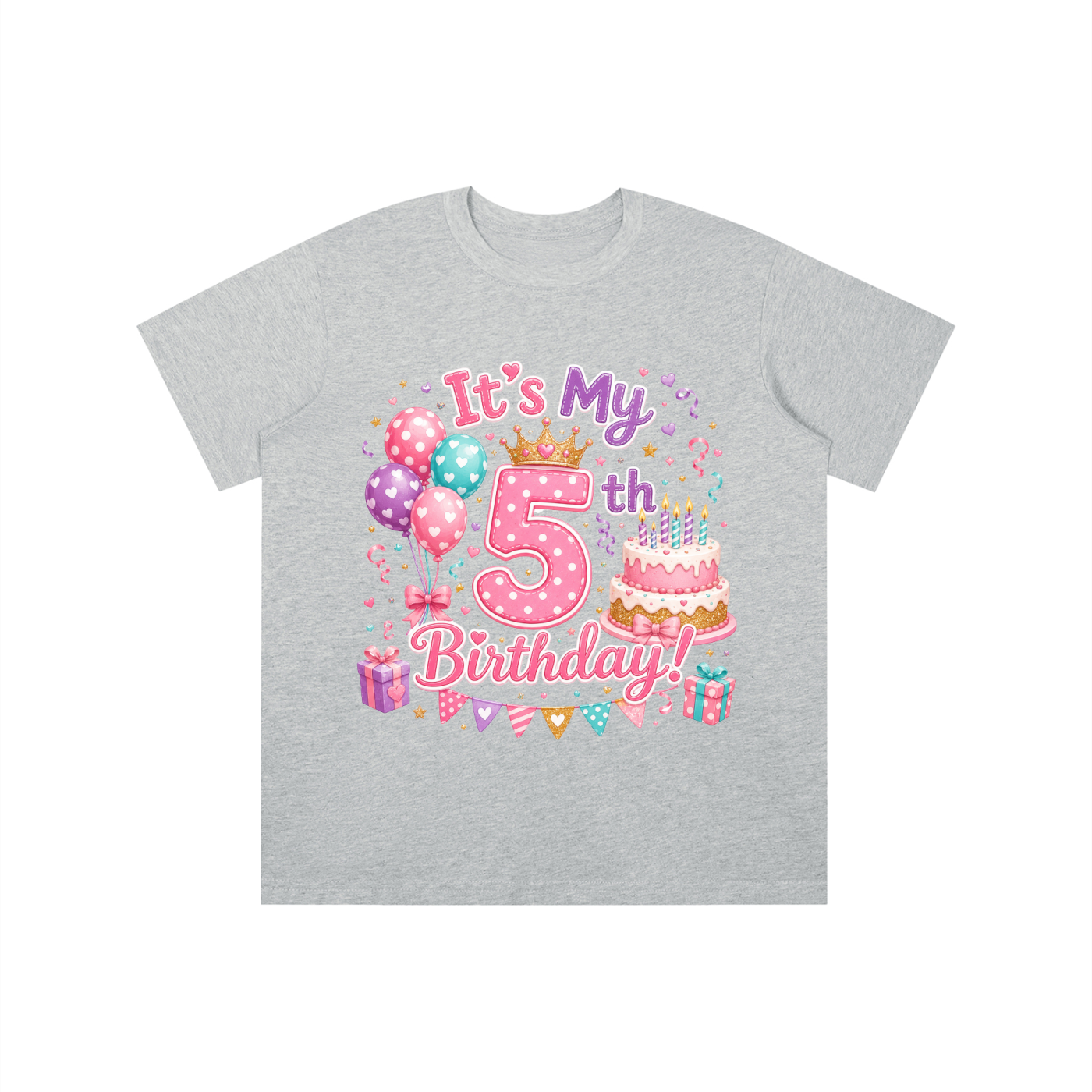 Camiseta de cumpleaños para niña de 5 años