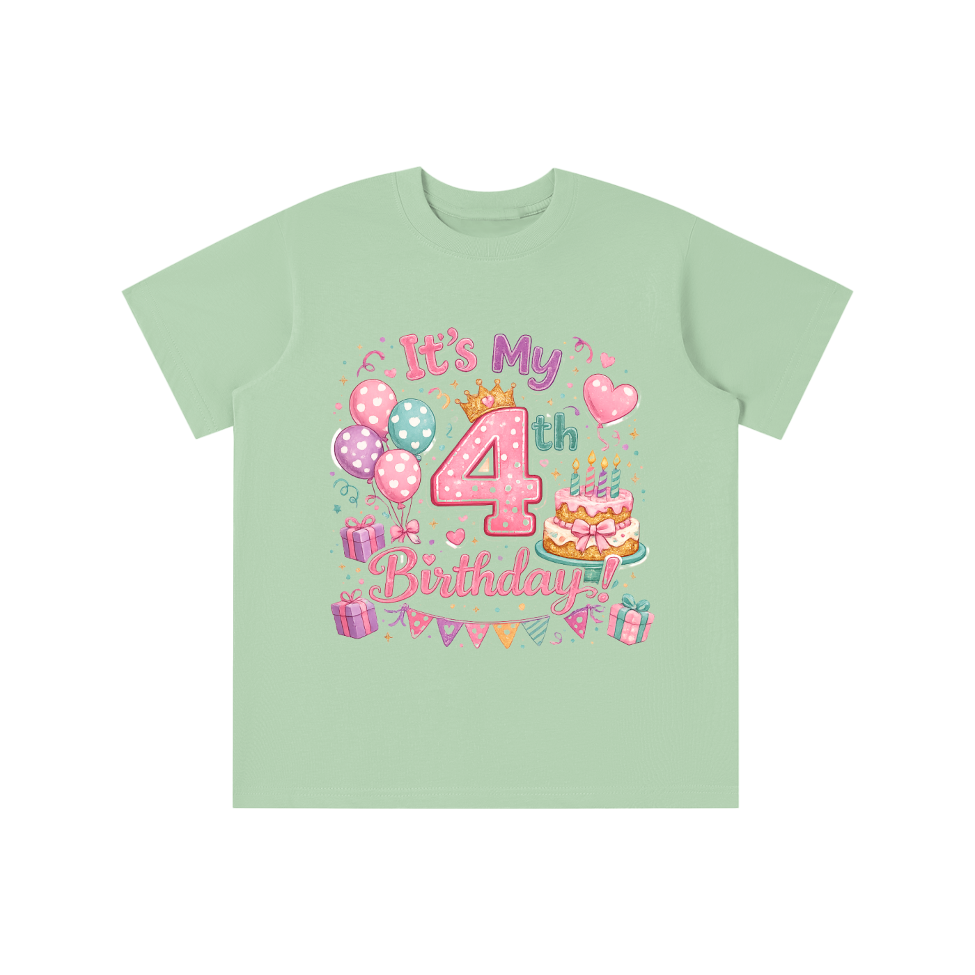 Camiseta de 4º cumpleaños para niña