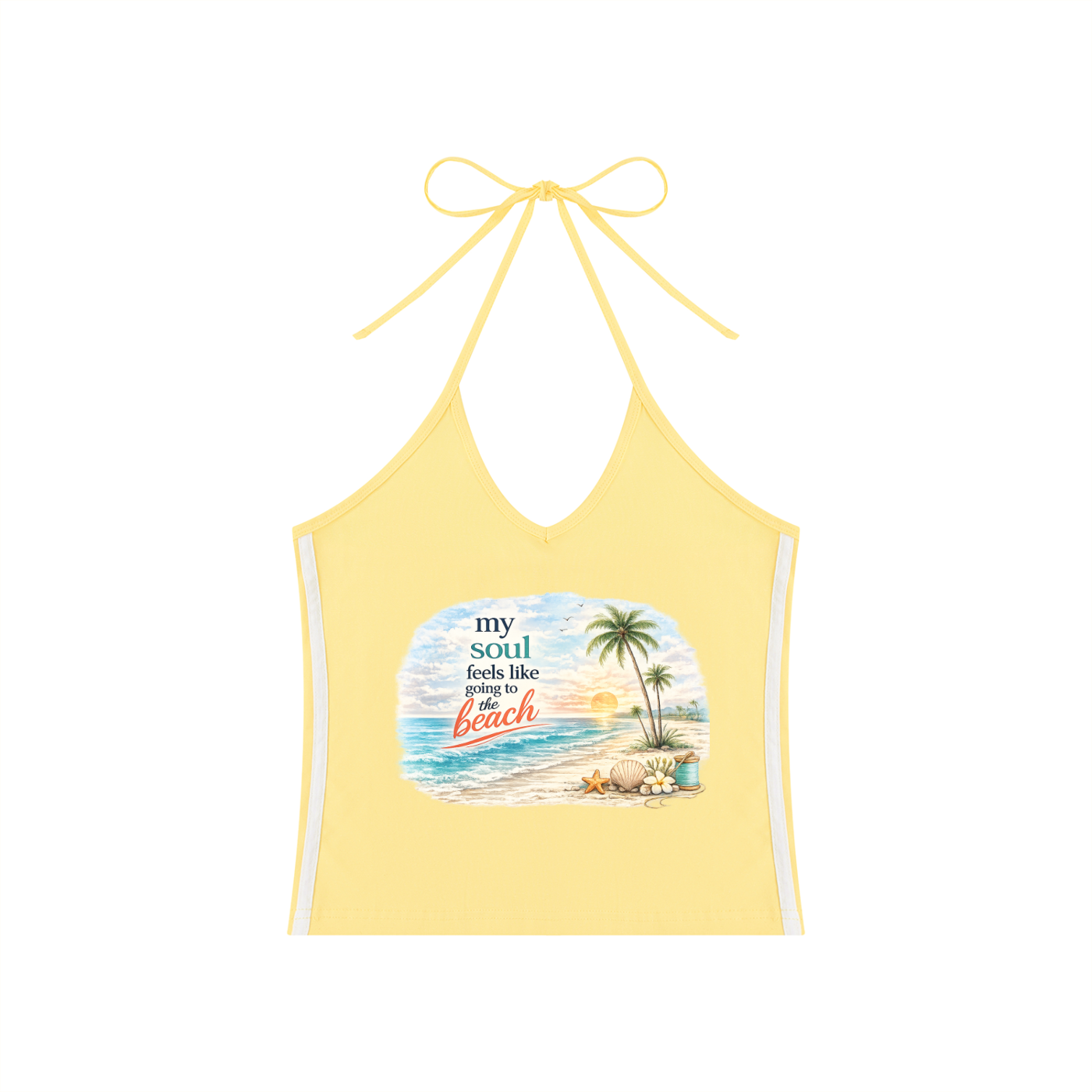 Women's Beach Halter Crop Tank Top