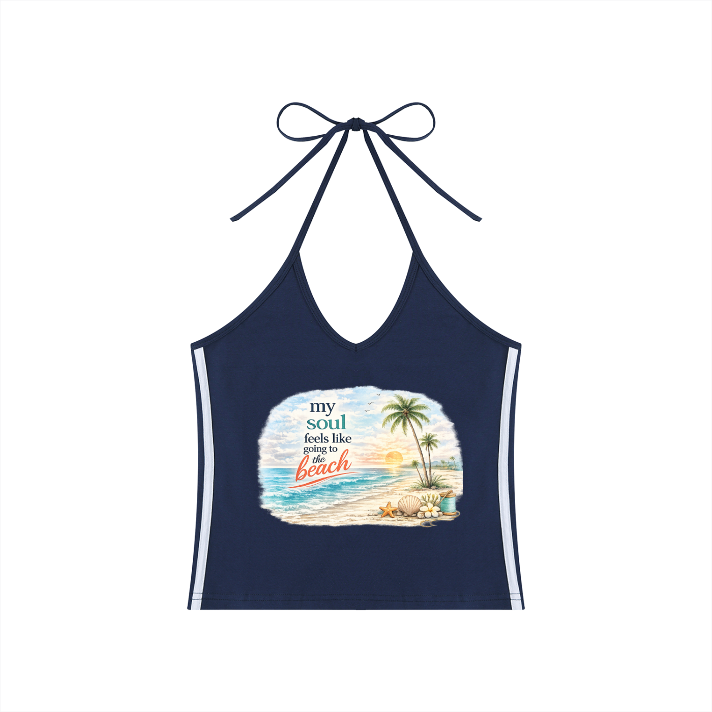 Women's Beach Halter Crop Tank Top