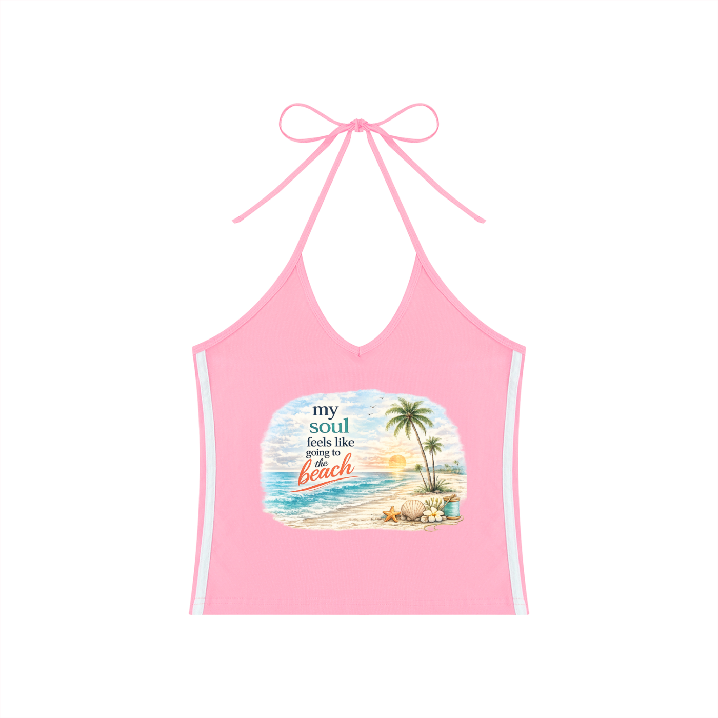 Women's Beach Halter Crop Tank Top