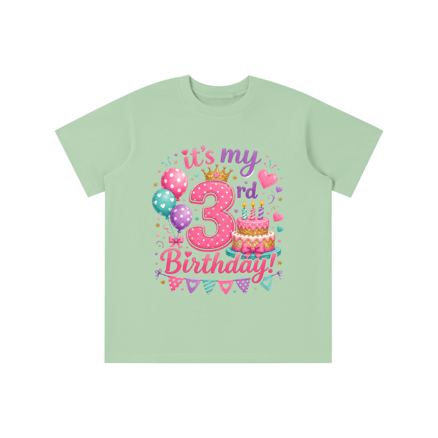 Camiseta de 3er cumpleaños para niña