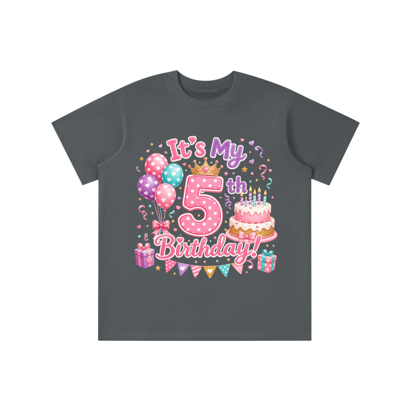 Camiseta de cumpleaños para niña de 5 años