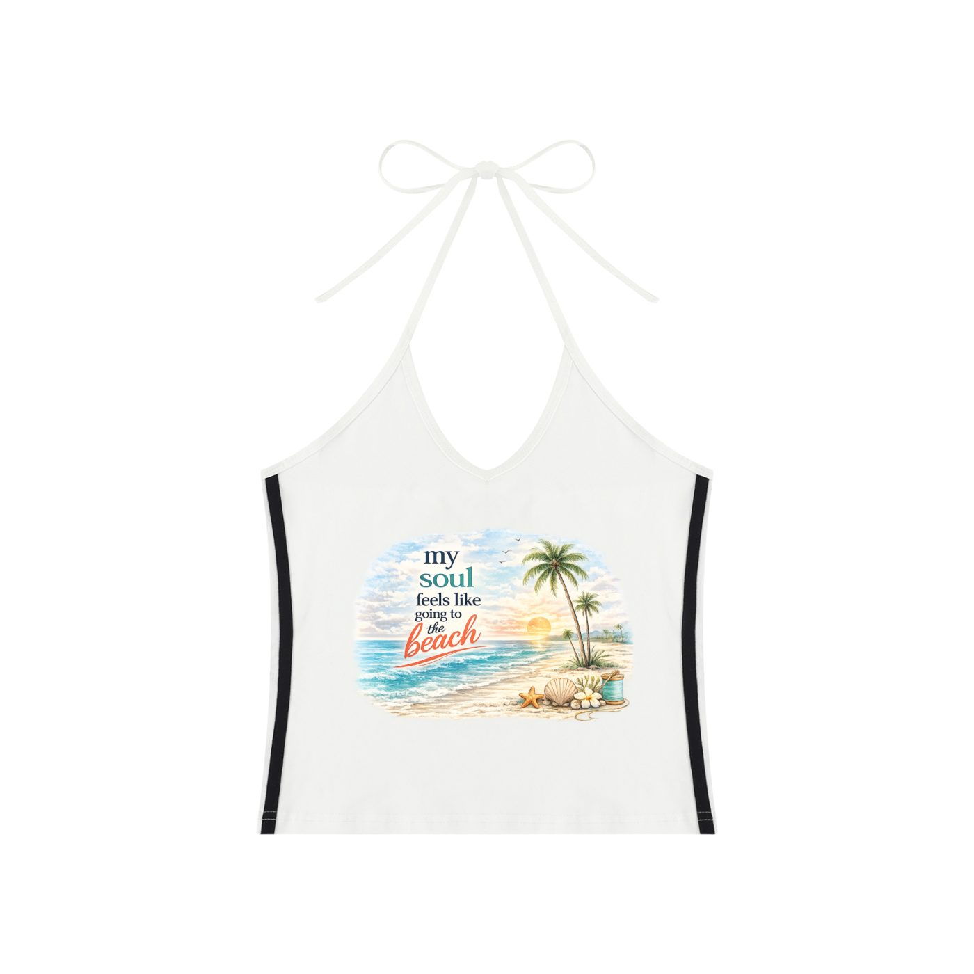 Women's Beach Halter Crop Tank Top