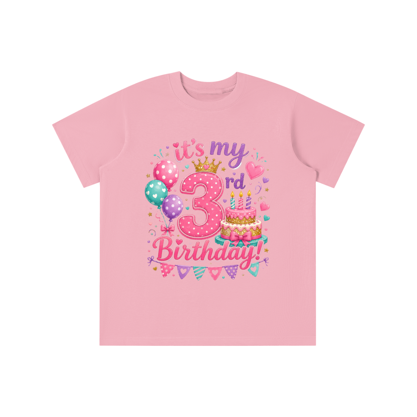 Camiseta de 3er cumpleaños para niña
