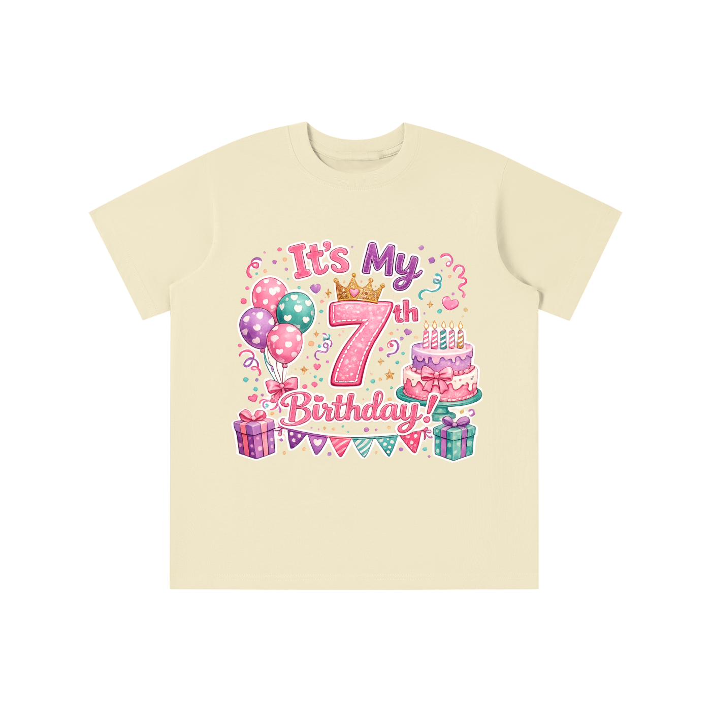 Camiseta de 7º cumpleaños para niña