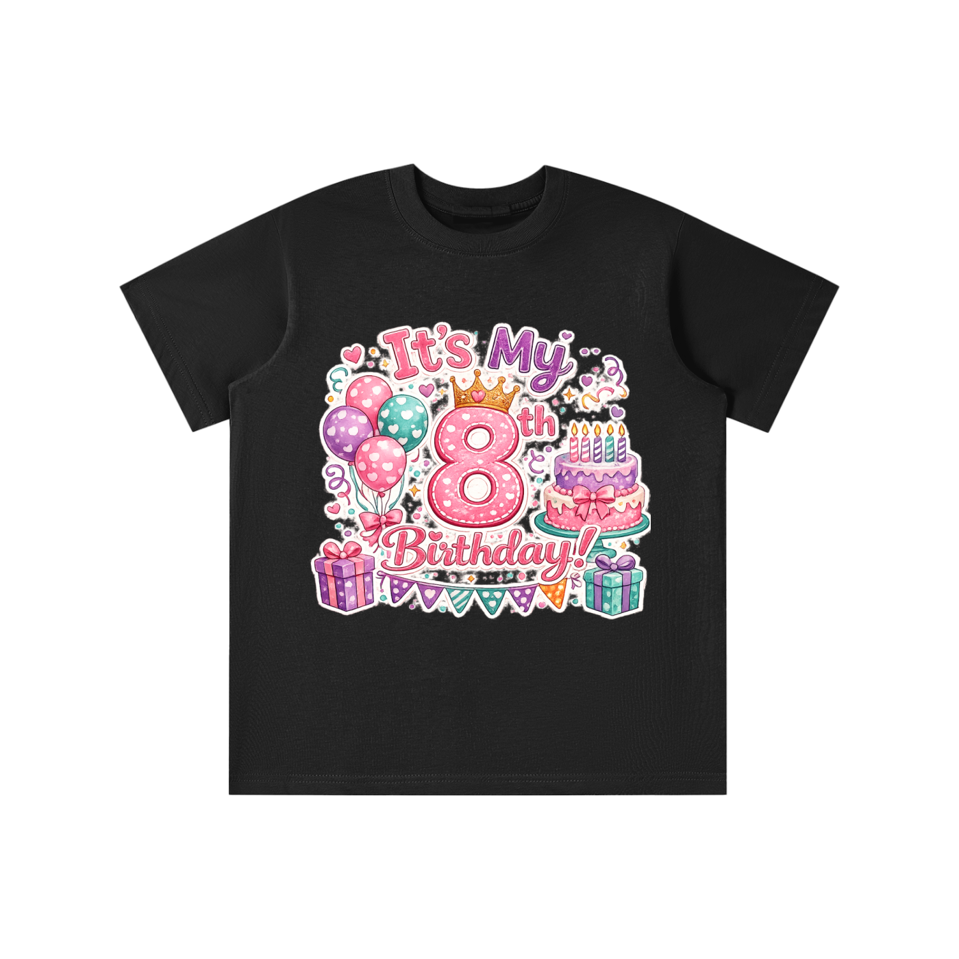 Camiseta de 8º cumpleaños para niñas