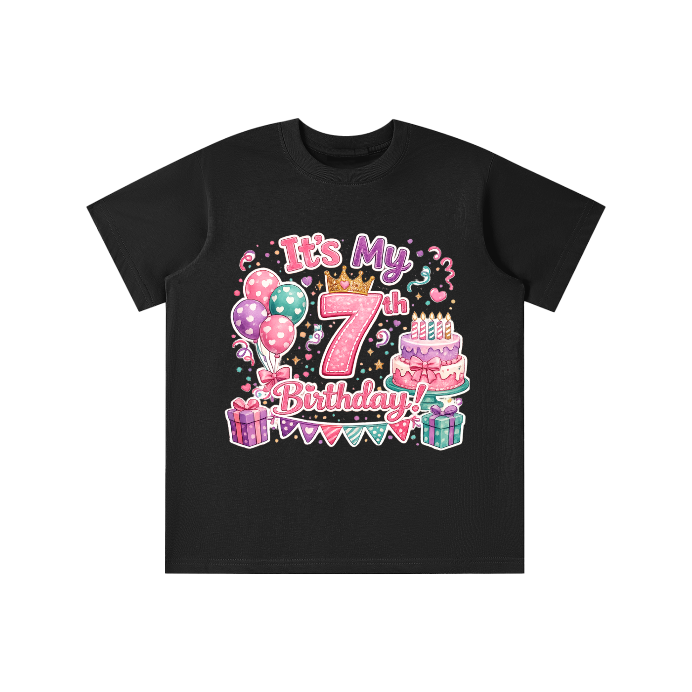 Camiseta de 7º cumpleaños para niña
