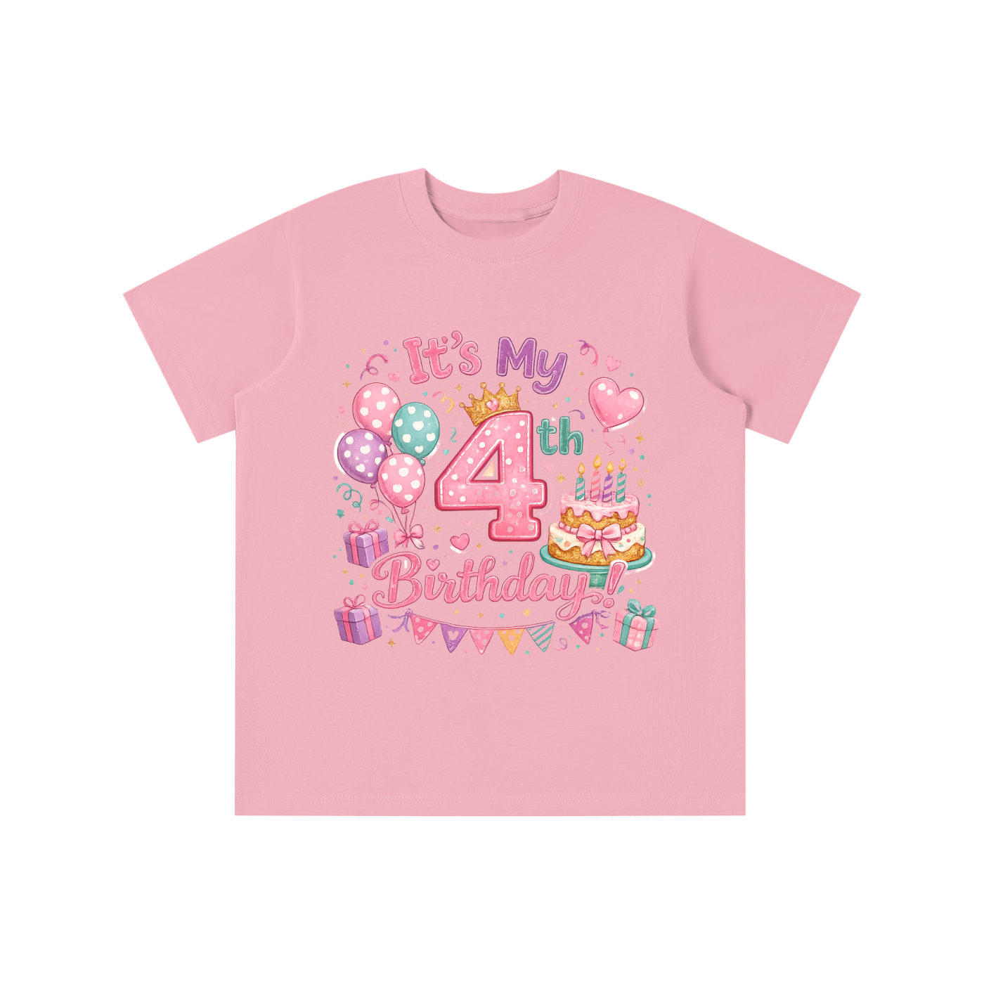Camiseta de 4º cumpleaños para niña