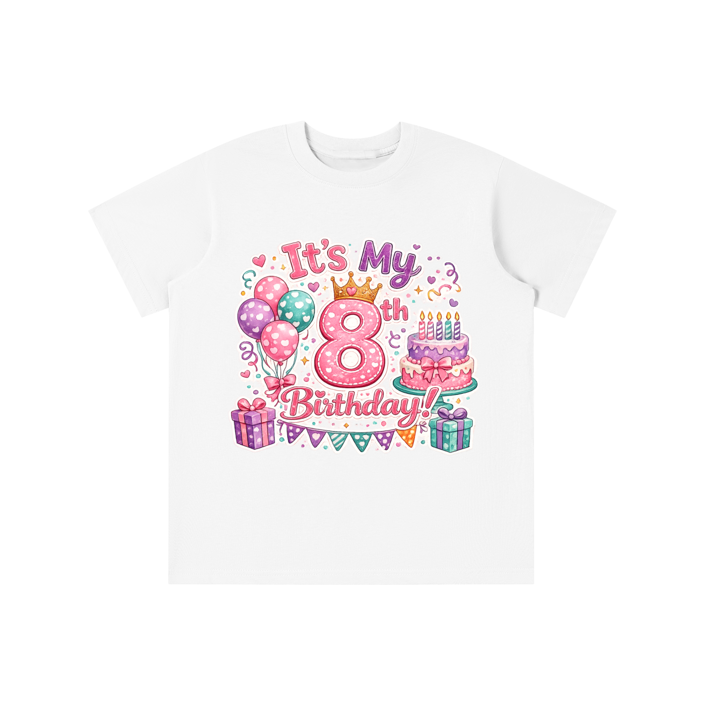 Camiseta de 8º cumpleaños para niñas