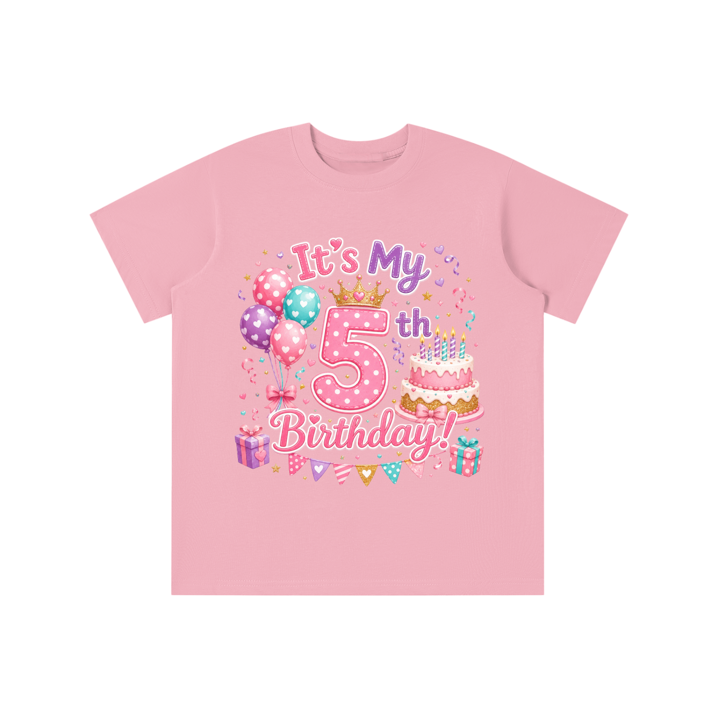 Camiseta de cumpleaños para niña de 5 años