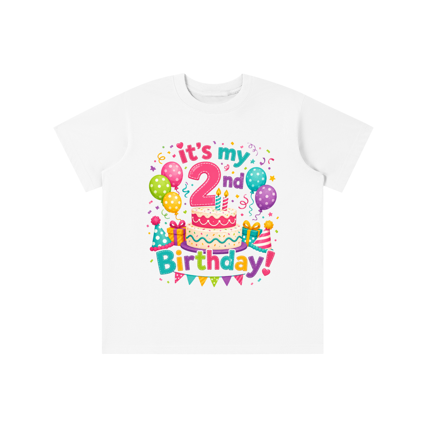 Camiseta de 2º cumpleaños para niña