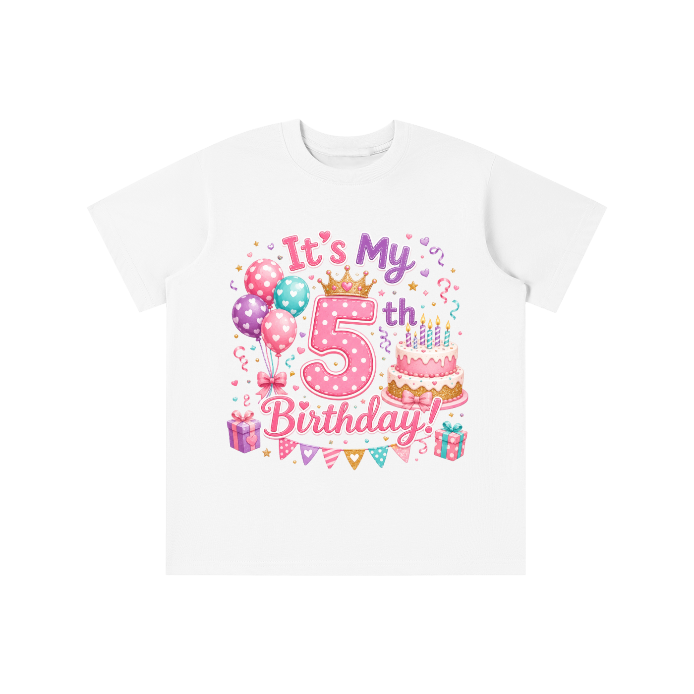 Camiseta de cumpleaños para niña de 5 años
