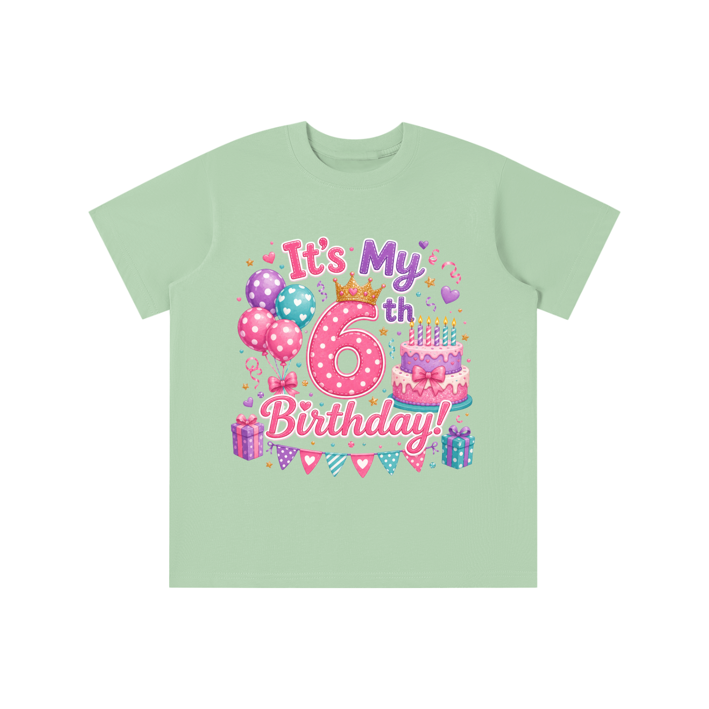 Camiseta de sexto cumpleaños para niñas