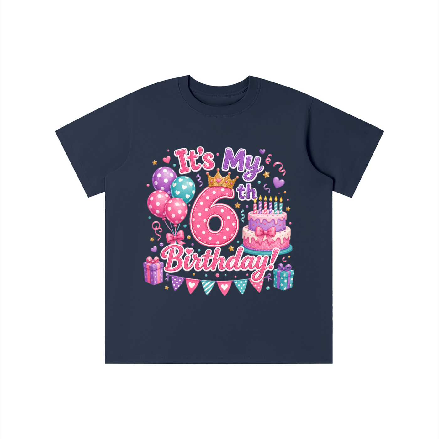 Camiseta de sexto cumpleaños para niñas