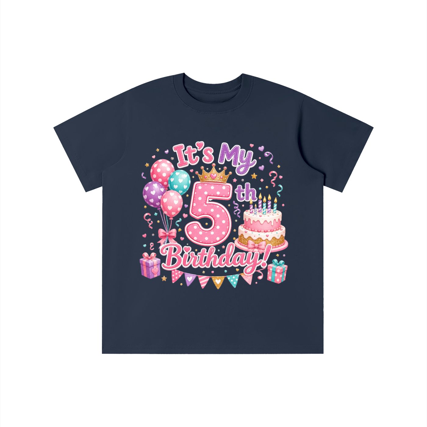 Camiseta de cumpleaños para niña de 5 años