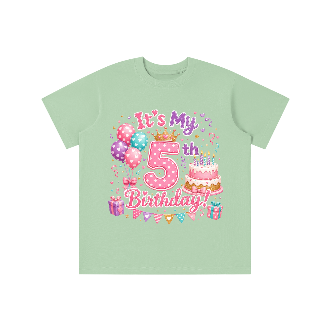 Camiseta de cumpleaños para niña de 5 años