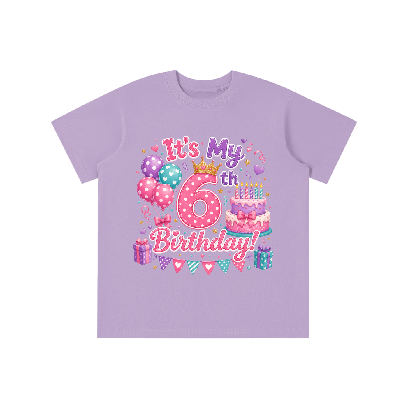 Camiseta de sexto cumpleaños para niñas