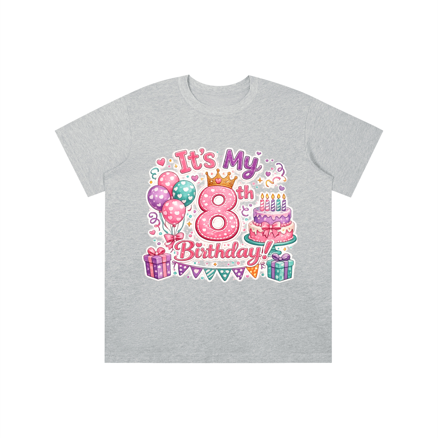 Camiseta de 8º cumpleaños para niñas