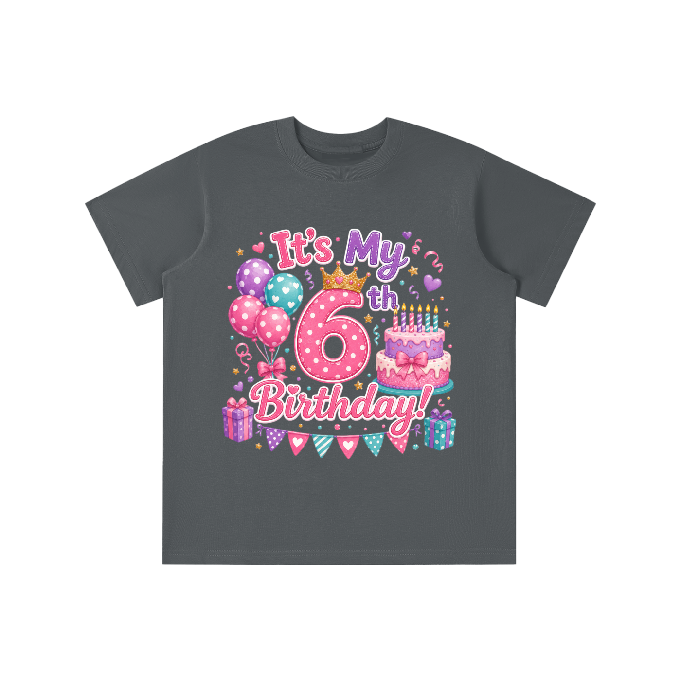 Camiseta de sexto cumpleaños para niñas