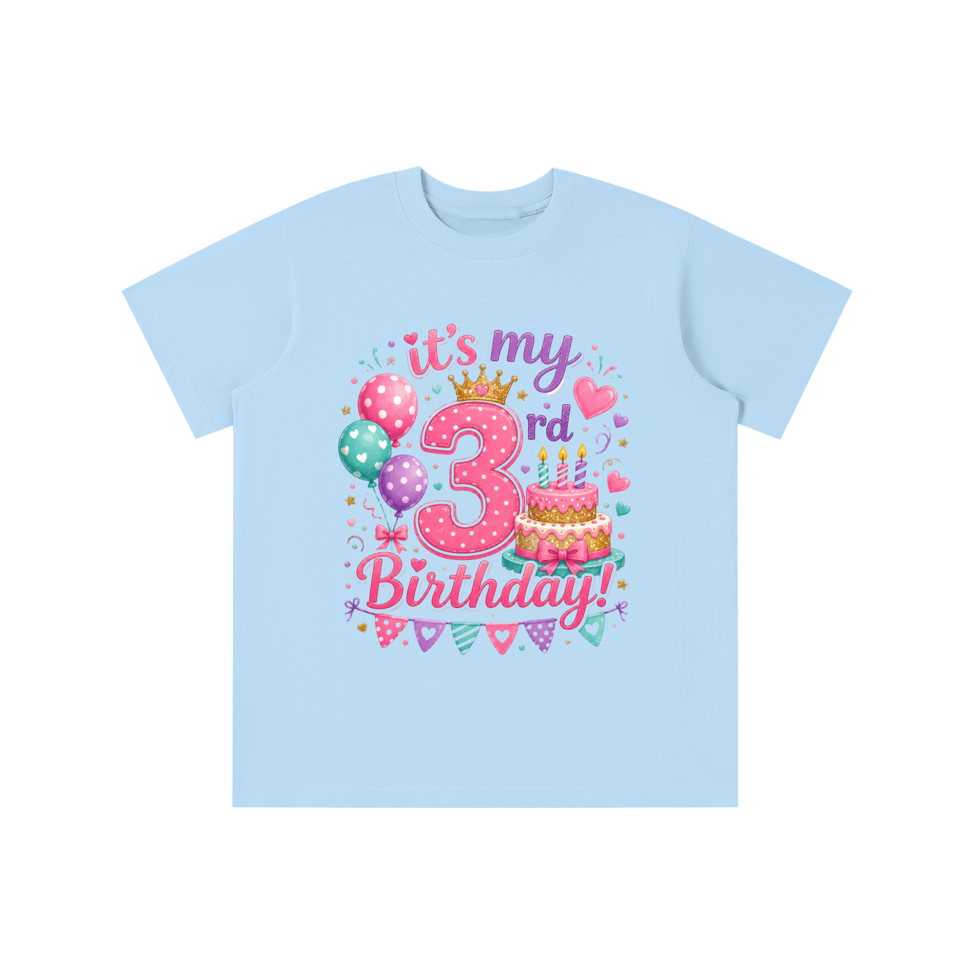 Camiseta de 3er cumpleaños para niña