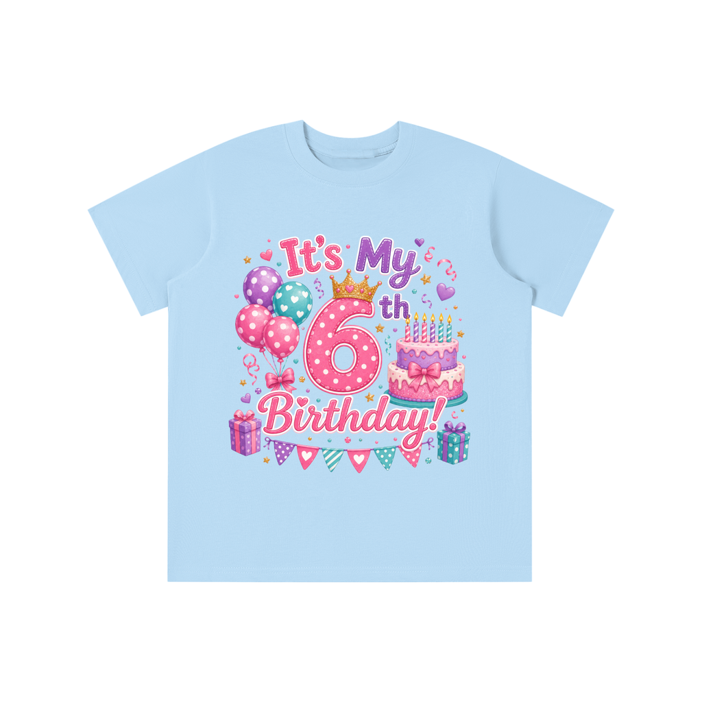 Girls 6th Birthday T-shirt