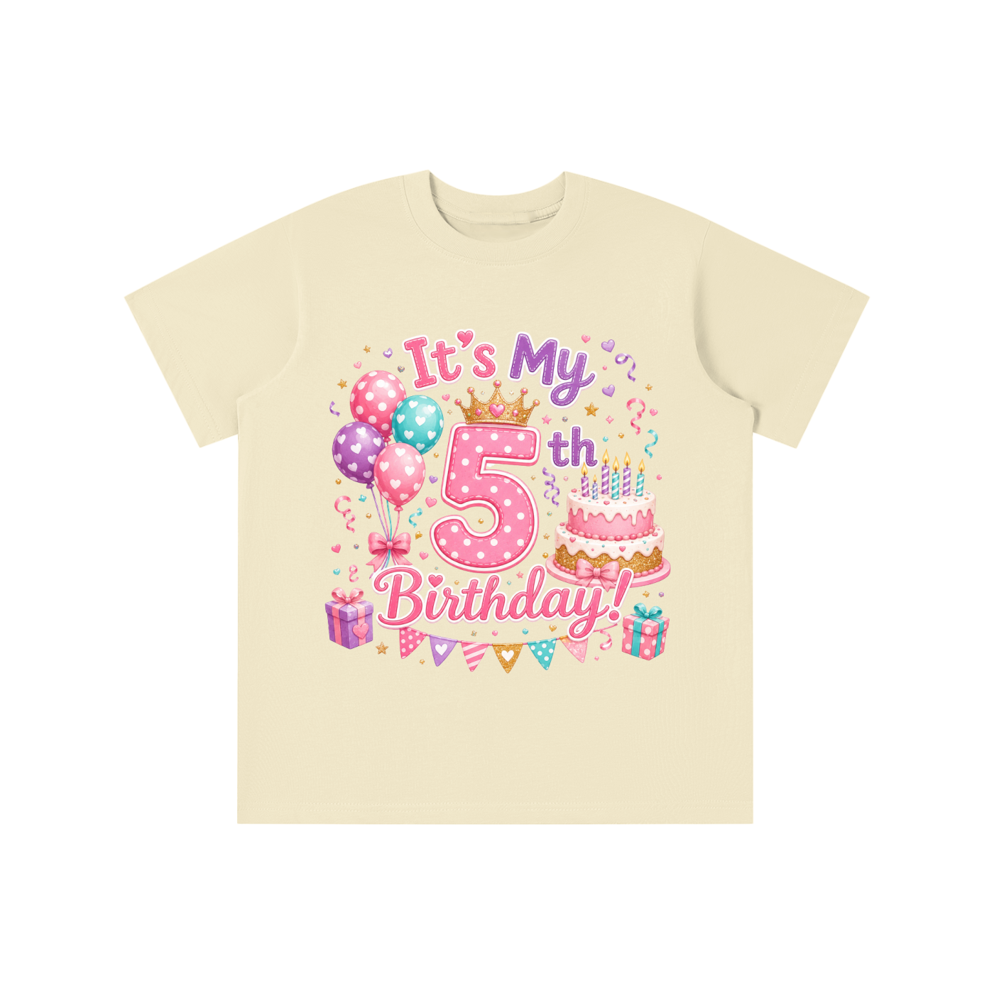 Camiseta de cumpleaños para niña de 5 años