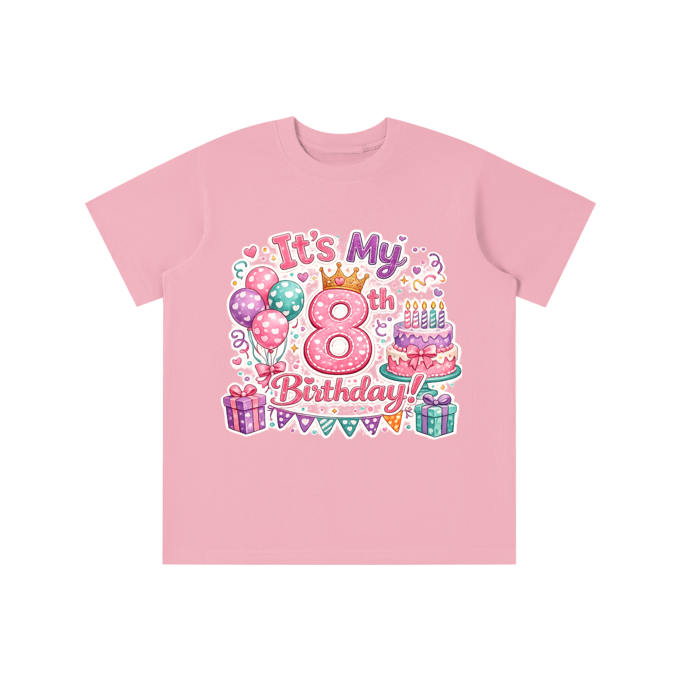Camiseta de 8º cumpleaños para niñas