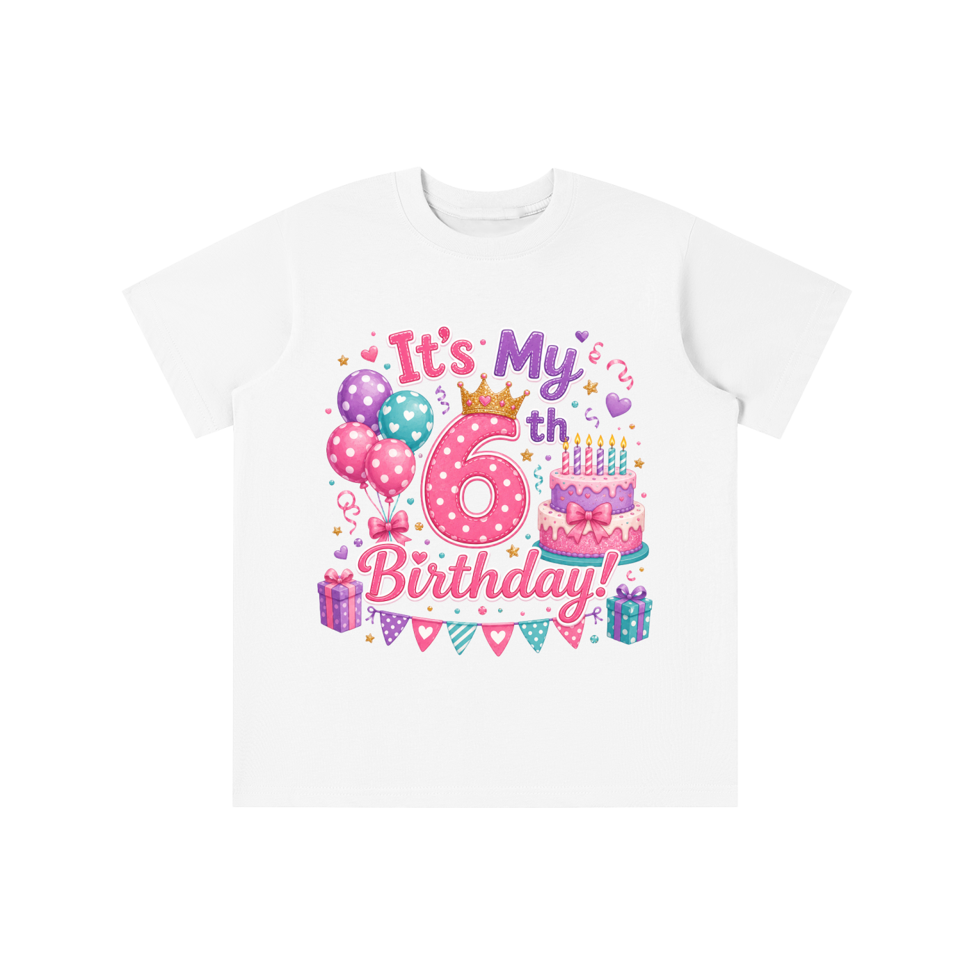 Camiseta de sexto cumpleaños para niñas