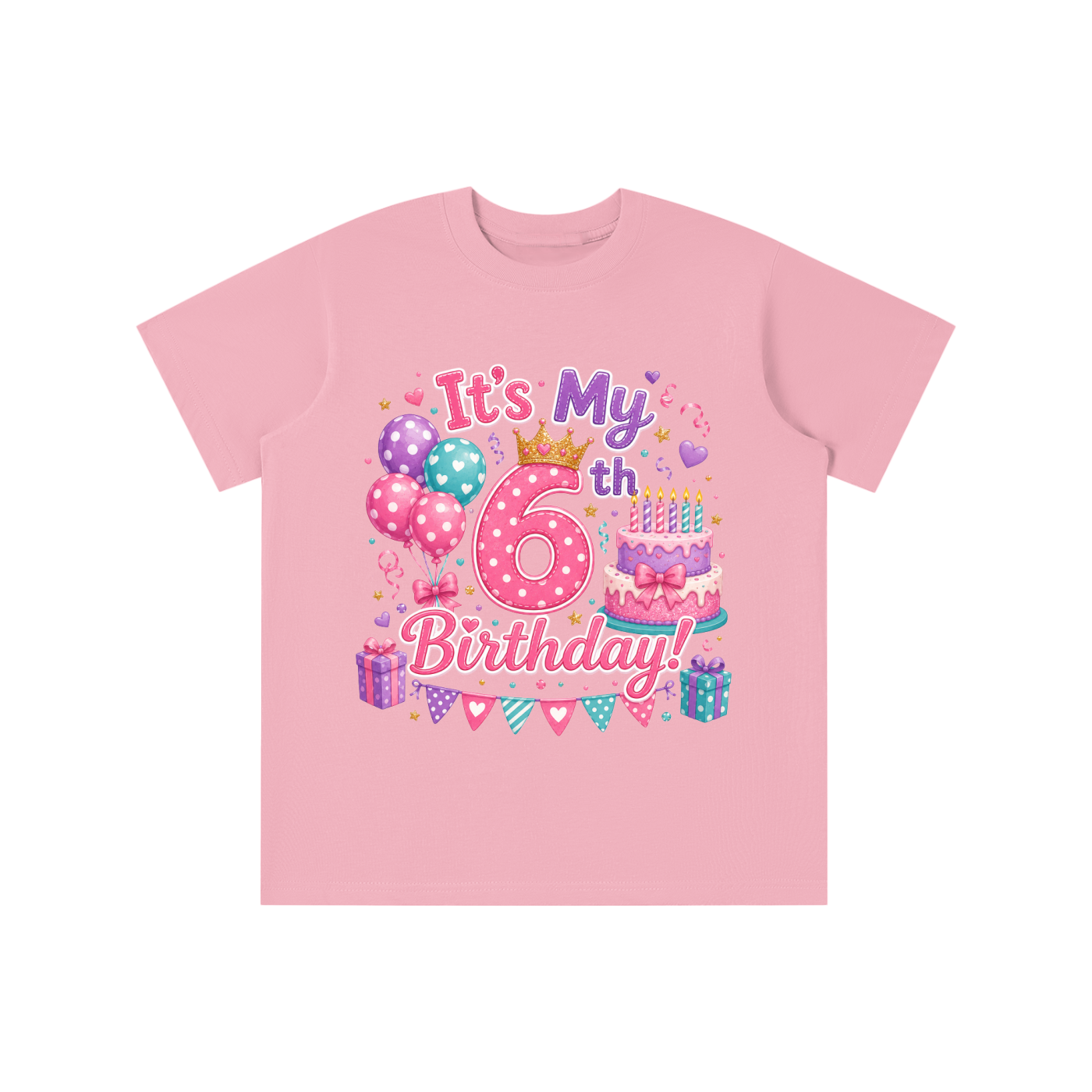Camiseta de sexto cumpleaños para niñas
