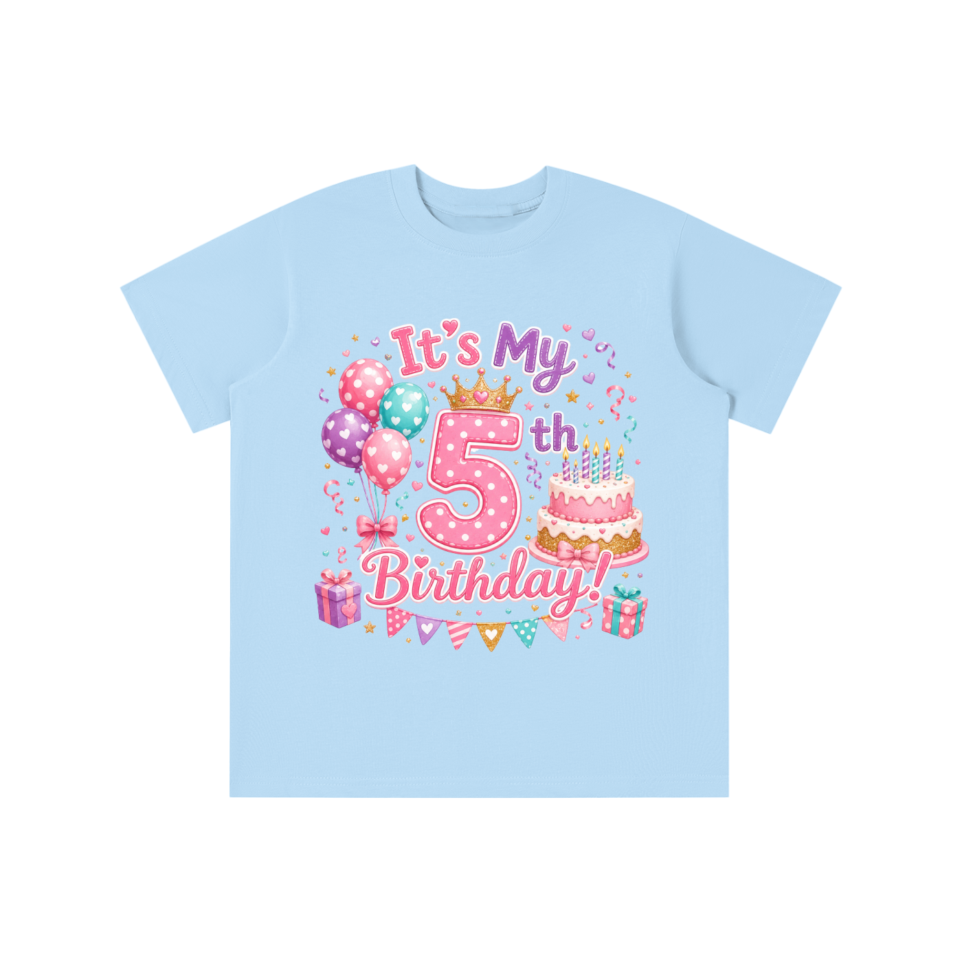 Camiseta de cumpleaños para niña de 5 años