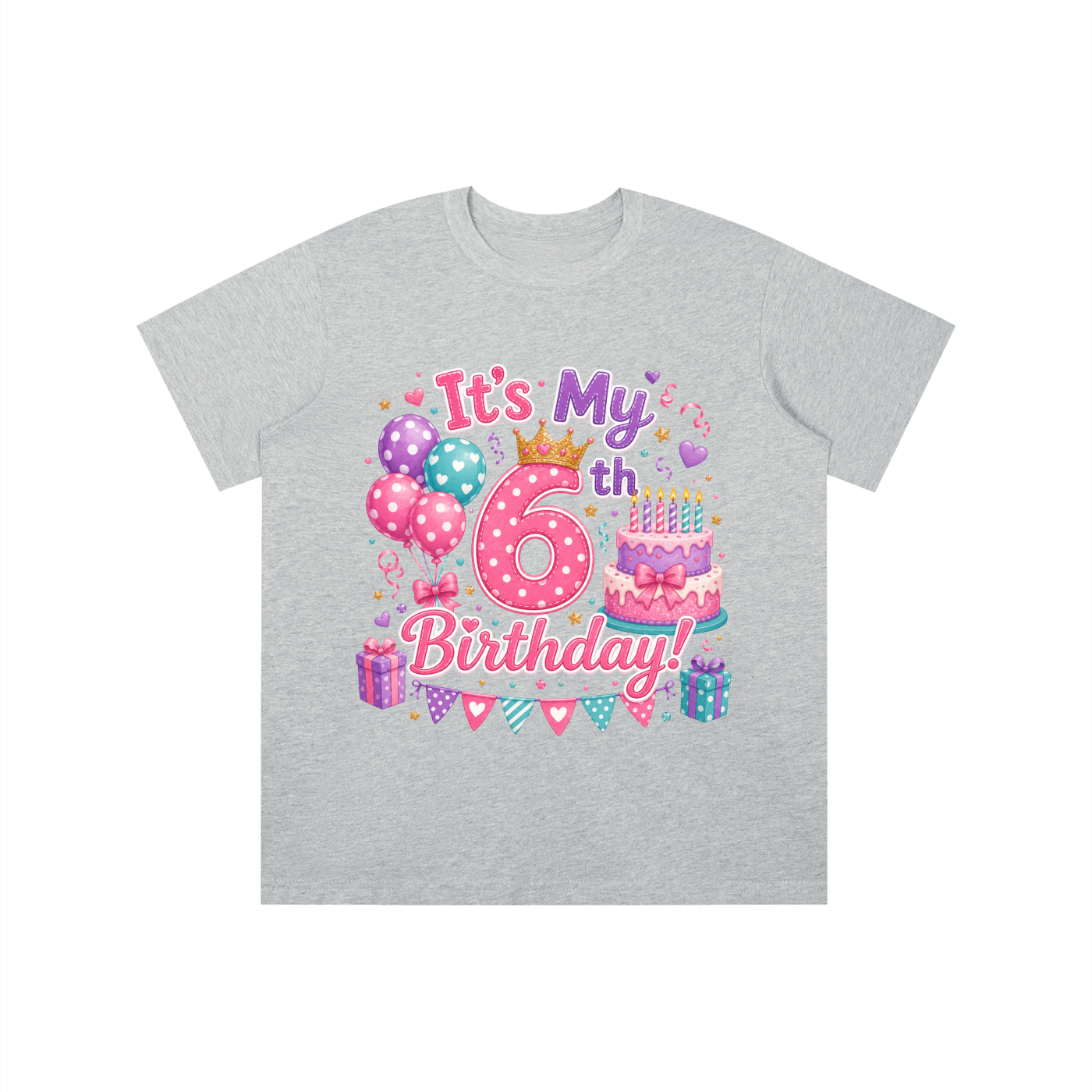 Camiseta de sexto cumpleaños para niñas