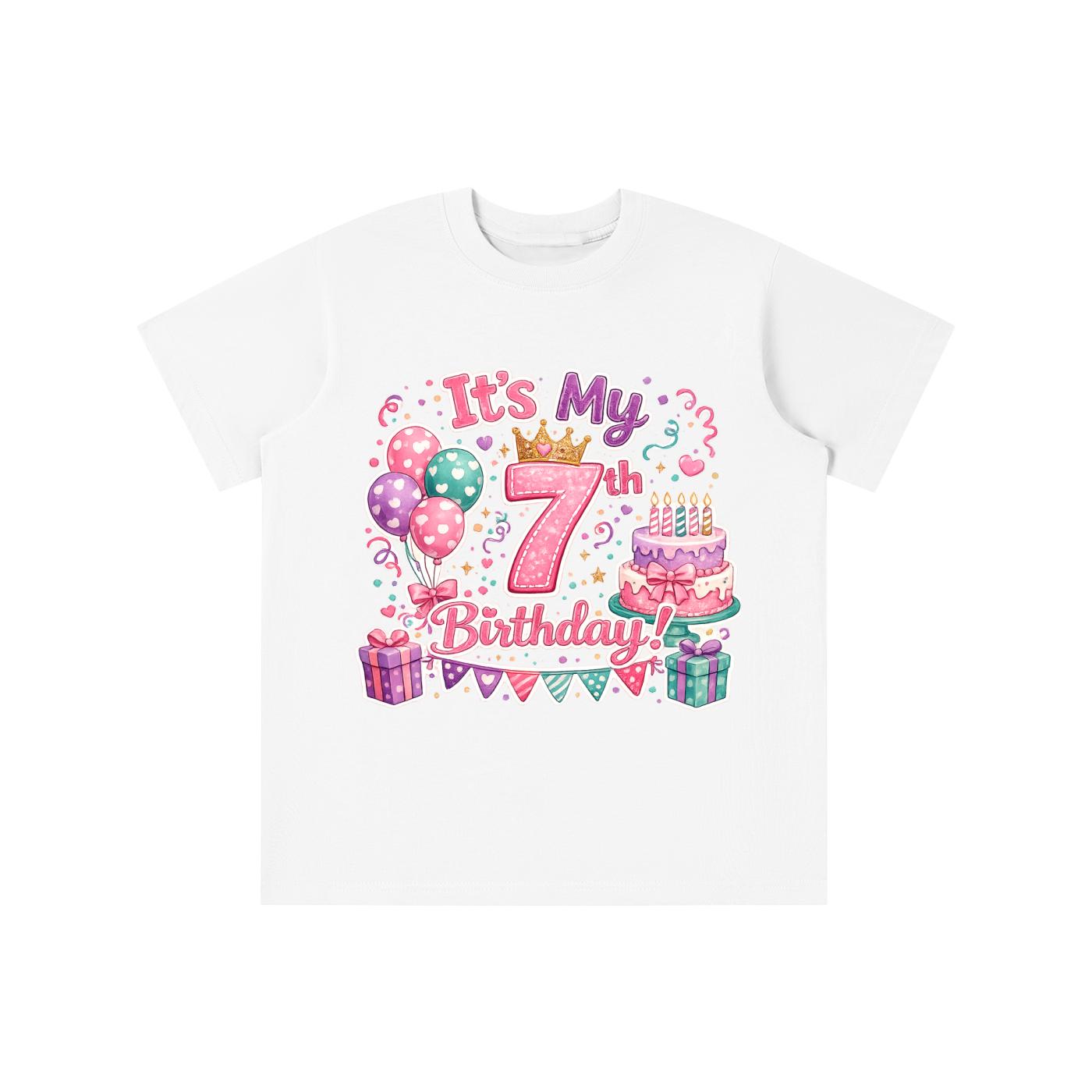 Camiseta de 7º cumpleaños para niña