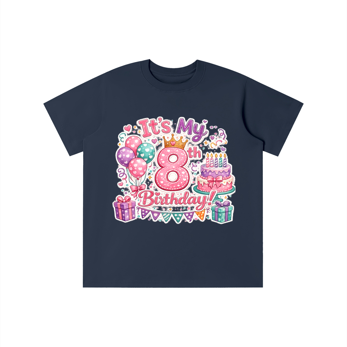 Camiseta de 8º cumpleaños para niñas