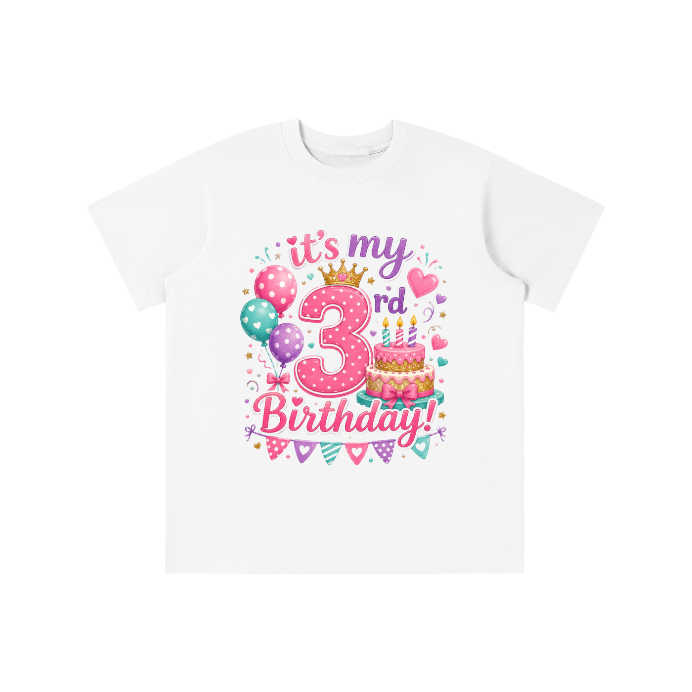 Camiseta de 3er cumpleaños para niña